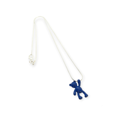 necklace silver 925 blue bear